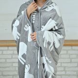 とろけるフランネル 着る電気毛布 curun クルン エルク柄 ノルディックデザイン - KURASHI NO KATACHI