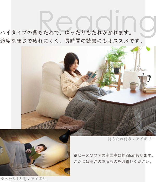 たっぷりの極小ビーズが体にフィット クッションビーズソファ